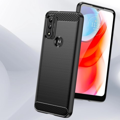 Carbon Case elastyczne etui pokrowiec Motorola Moto G Play 2022 czarny Carbon Case elastyczne etui pokrowiec Motorola Moto G Play 2022 czarny