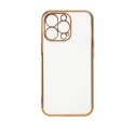 Lighting Color Case etui do Samsung Galaxy A12 5G żelowy pokrowiec ze złotą ramką biały Lighting Color Case etui do Samsung Galaxy A12 5G żelowy pokrowiec ze złotą ramką biały