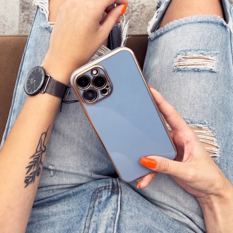 Lighting Color Case etui do Samsung Galaxy A13 5G żelowy pokrowiec ze złotą ramką biały Lighting Color Case etui do Samsung Galaxy A13 5G żelowy pokrowiec ze złotą ramką biały