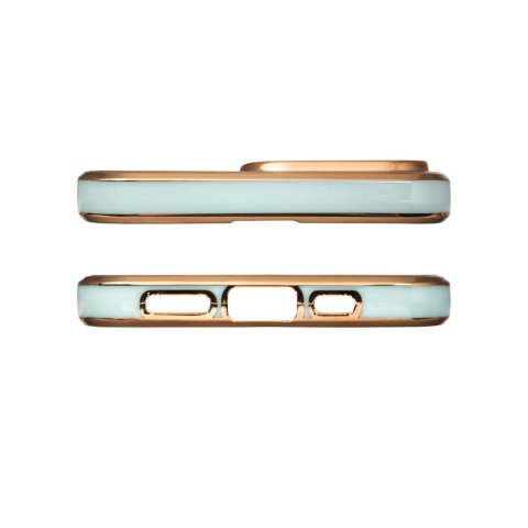 Lighting Color Case etui do iPhone 12 Pro Max żelowy pokrowiec ze złotą ramką miętowy Lighting Color Case etui do iPhone 12 Pro Max żelowy pokrowiec ze złotą ramką miętowy