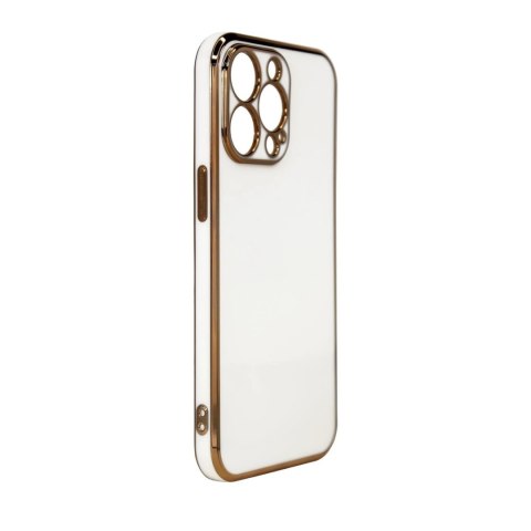 Lighting Color Case etui do Xiaomi Redmi Note 11 żelowy pokrowiec ze złotą ramką biały Lighting Color Case etui do Xiaomi Redmi Note 11 żelowy pokrowiec ze złotą ramką biały