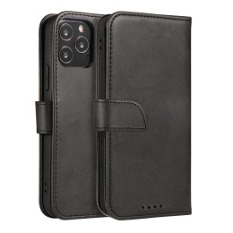 Magnet Case elegancki futerał etui pokrowiec z klapką i funkcją podstawki Motorola Moto E32 czarny