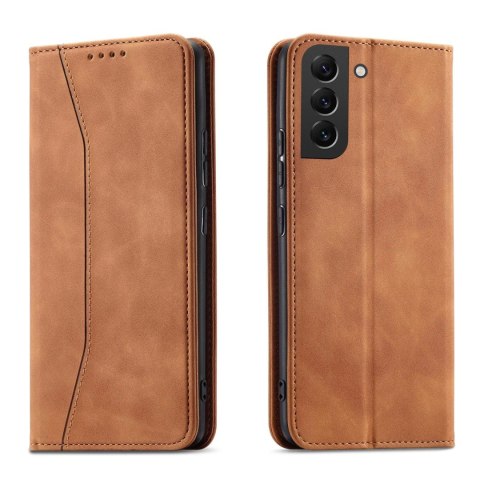 Magnet Fancy Case etui do Samsung Galaxy S22+ (S22 Plus) pokrowiec portfel na karty kartę podstawka brązowy Magnet Fancy Case etui do Samsung Galaxy S22+ (S22 Plus) pokrowiec portfel na karty kartę podstawka brązowy