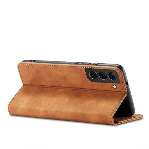 Magnet Fancy Case etui do Samsung Galaxy S22+ (S22 Plus) pokrowiec portfel na karty kartę podstawka brązowy Magnet Fancy Case etui do Samsung Galaxy S22+ (S22 Plus) pokrowiec portfel na karty kartę podstawka brązowy