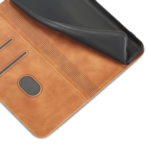 Magnet Fancy Case etui do Samsung Galaxy S22+ (S22 Plus) pokrowiec portfel na karty kartę podstawka brązowy Magnet Fancy Case etui do Samsung Galaxy S22+ (S22 Plus) pokrowiec portfel na karty kartę podstawka brązowy