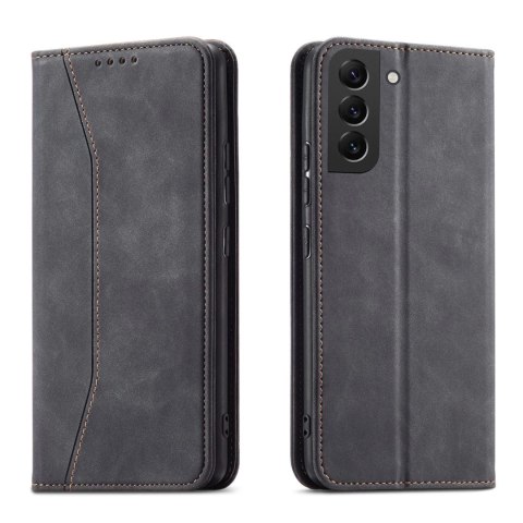 Magnet Fancy Case etui do Samsung Galaxy S22+ (S22 Plus) pokrowiec portfel na karty kartę podstawka czarny Magnet Fancy Case etui do Samsung Galaxy S22+ (S22 Plus) pokrowiec portfel na karty kartę podstawka czarny