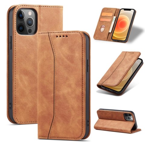 Magnet Fancy Case etui do iPhone 12 Pro Max pokrowiec portfel na karty kartę podstawka brązowy Magnet Fancy Case etui do iPhone 12 Pro Max pokrowiec portfel na karty kartę podstawka brązowy