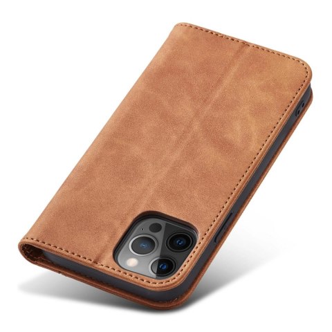 Magnet Fancy Case etui do iPhone 12 Pro Max pokrowiec portfel na karty kartę podstawka brązowy Magnet Fancy Case etui do iPhone 12 Pro Max pokrowiec portfel na karty kartę podstawka brązowy