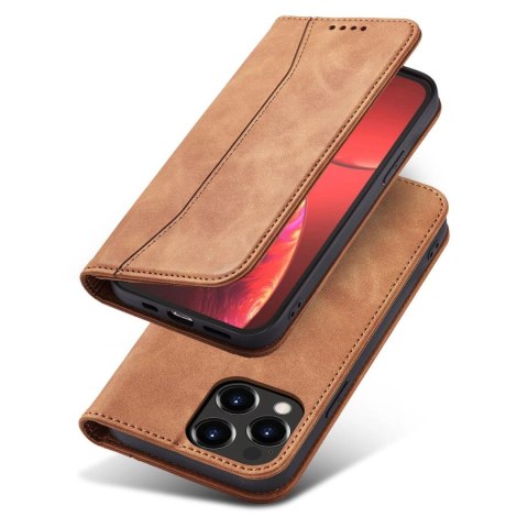 Magnet Fancy Case etui do iPhone 13 Pro Max pokrowiec portfel na karty kartę podstawka brązowy Magnet Fancy Case etui do iPhone 13 Pro Max pokrowiec portfel na karty kartę podstawka brązowy