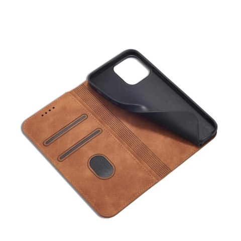 Magnet Fancy Case etui do iPhone 13 Pro Max pokrowiec portfel na karty kartę podstawka brązowy Magnet Fancy Case etui do iPhone 13 Pro Max pokrowiec portfel na karty kartę podstawka brązowy