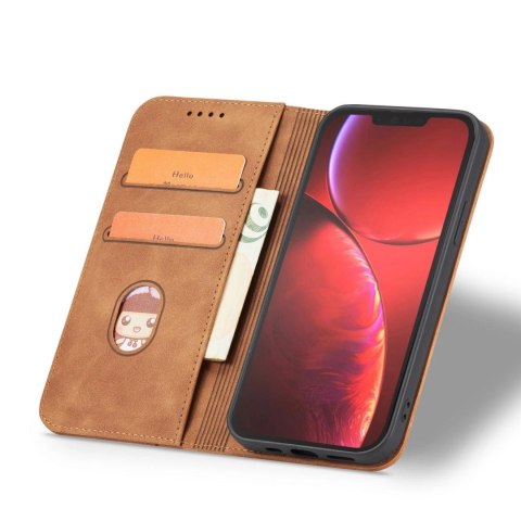 Magnet Fancy Case etui do iPhone 13 Pro Max pokrowiec portfel na karty kartę podstawka brązowy Magnet Fancy Case etui do iPhone 13 Pro Max pokrowiec portfel na karty kartę podstawka brązowy