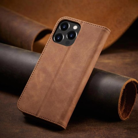 Magnet Fancy Case etui do iPhone 13 Pro Max pokrowiec portfel na karty kartę podstawka brązowy Magnet Fancy Case etui do iPhone 13 Pro Max pokrowiec portfel na karty kartę podstawka brązowy