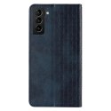 Magnet Strap Case etui do Samsung Galaxy S22+ (S22 Plus) pokrowiec portfel + mini smycz zawieszka niebieski