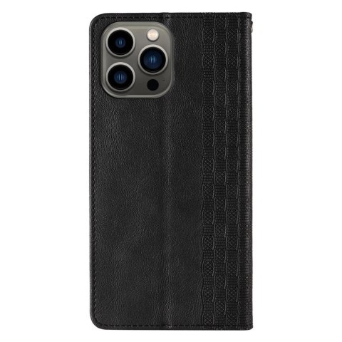 Magnet Strap Case etui do iPhone 13 Pro Max pokrowiec portfel + mini smycz zawieszka czarny Magnet Strap Case etui do iPhone 13 Pro Max pokrowiec portfel + mini smycz zawieszka czarny