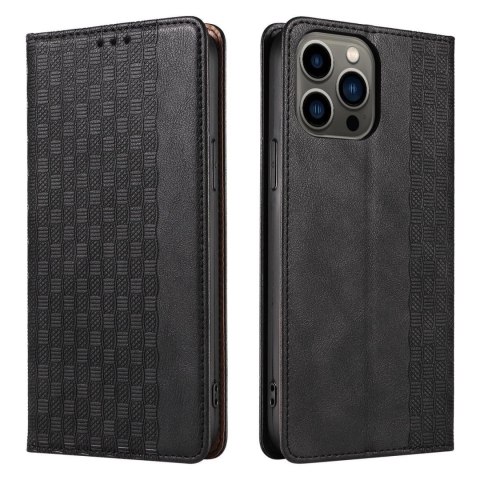 Magnet Strap Case etui do iPhone 13 Pro Max pokrowiec portfel + mini smycz zawieszka czarny Magnet Strap Case etui do iPhone 13 Pro Max pokrowiec portfel + mini smycz zawieszka czarny