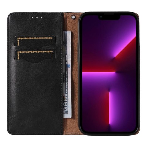 Magnet Strap Case etui do iPhone 13 Pro Max pokrowiec portfel + mini smycz zawieszka czarny Magnet Strap Case etui do iPhone 13 Pro Max pokrowiec portfel + mini smycz zawieszka czarny