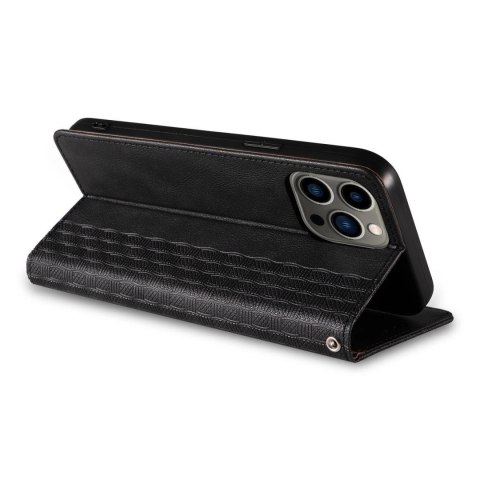 Magnet Strap Case etui do iPhone 13 Pro Max pokrowiec portfel + mini smycz zawieszka czarny Magnet Strap Case etui do iPhone 13 Pro Max pokrowiec portfel + mini smycz zawieszka czarny