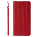 Magnet Strap Case etui do iPhone 13 Pro Max pokrowiec portfel + mini smycz zawieszka czerwony