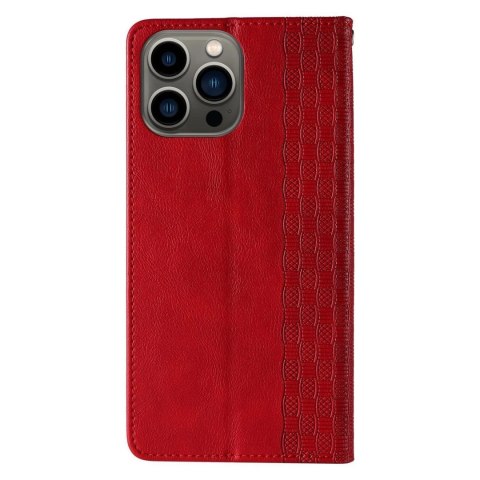 Magnet Strap Case etui do iPhone 13 Pro Max pokrowiec portfel + mini smycz zawieszka czerwony Magnet Strap Case etui do iPhone 13 Pro Max pokrowiec portfel + mini smycz zawieszka czerwony