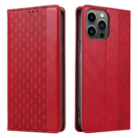 Magnet Strap Case etui do iPhone 13 Pro Max pokrowiec portfel + mini smycz zawieszka czerwony Magnet Strap Case etui do iPhone 13 Pro Max pokrowiec portfel + mini smycz zawieszka czerwony