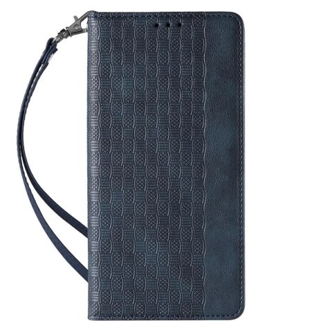 Magnet Strap Case etui do iPhone 13 Pro pokrowiec portfel + mini smycz zawieszka niebieski Magnet Strap Case etui do iPhone 13 Pro pokrowiec portfel + mini smycz zawieszka niebieski