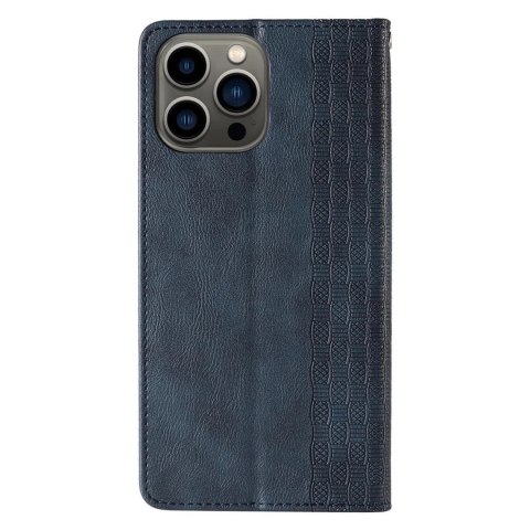 Magnet Strap Case etui do iPhone 13 Pro pokrowiec portfel + mini smycz zawieszka niebieski Magnet Strap Case etui do iPhone 13 Pro pokrowiec portfel + mini smycz zawieszka niebieski