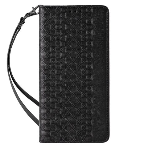 Magnet Strap Case etui do iPhone 13 pokrowiec portfel + mini smycz zawieszka czarny Magnet Strap Case etui do iPhone 13 pokrowiec portfel + mini smycz zawieszka czarny
