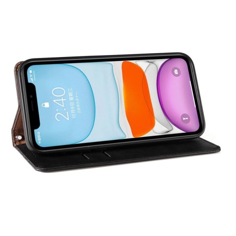 Magnet Strap Case etui do iPhone 13 pokrowiec portfel + mini smycz zawieszka czarny Magnet Strap Case etui do iPhone 13 pokrowiec portfel + mini smycz zawieszka czarny