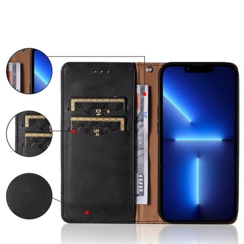 Magnet Strap Case etui do Xiaomi Redmi Note 11 Pro pokrowiec portfel + mini smycz zawieszka czarny Magnet Strap Case etui do Xiaomi Redmi Note 11 Pro pokrowiec portfel + mini smycz zawieszka czarny