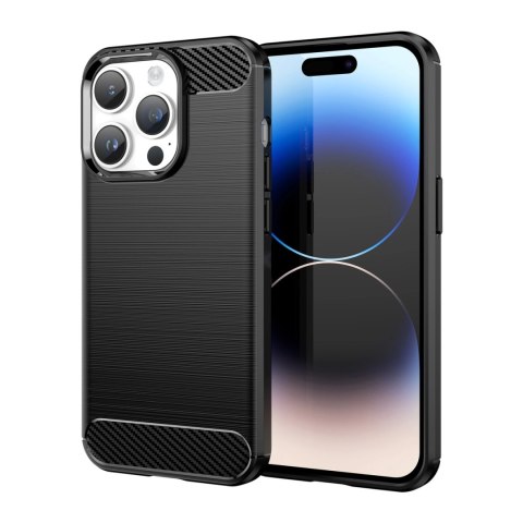 Carbon Case etui iPhone 14 Pro elastyczny żelowy pokrowiec na tył plecki czarny Carbon Case etui iPhone 14 Pro elastyczny żelowy pokrowiec na tył plecki czarny