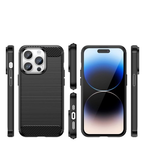Carbon Case etui iPhone 14 Pro elastyczny żelowy pokrowiec na tył plecki czarny Carbon Case etui iPhone 14 Pro elastyczny żelowy pokrowiec na tył plecki czarny
