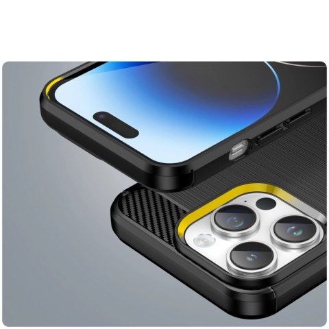 Carbon Case etui iPhone 14 Pro elastyczny żelowy pokrowiec na tył plecki czarny Carbon Case etui iPhone 14 Pro elastyczny żelowy pokrowiec na tył plecki czarny