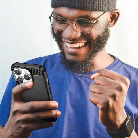 Carbon Case etui iPhone 14 Pro elastyczny żelowy pokrowiec na tył plecki czarny Carbon Case etui iPhone 14 Pro elastyczny żelowy pokrowiec na tył plecki czarny