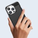 Carbon Case etui iPhone 14 Pro elastyczny żelowy pokrowiec na tył plecki czarny Carbon Case etui iPhone 14 Pro elastyczny żelowy pokrowiec na tył plecki czarny
