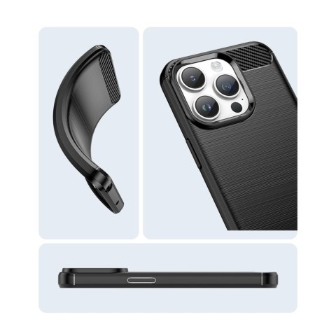 Carbon Case etui iPhone 14 Pro elastyczny żelowy pokrowiec na tył plecki czarny Carbon Case etui iPhone 14 Pro elastyczny żelowy pokrowiec na tył plecki czarny