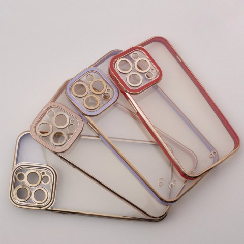 Fashion Case etui do iPhone 13 Pro żelowy pokrowiec ze złotą ramką czerwony Fashion Case etui do iPhone 13 Pro żelowy pokrowiec ze złotą ramką czerwony