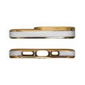 Fashion Case etui do Xiaomi Redmi Note 11 Pro żelowy pokrowiec ze złotą ramką biały Fashion Case etui do Xiaomi Redmi Note 11 Pro żelowy pokrowiec ze złotą ramką biały
