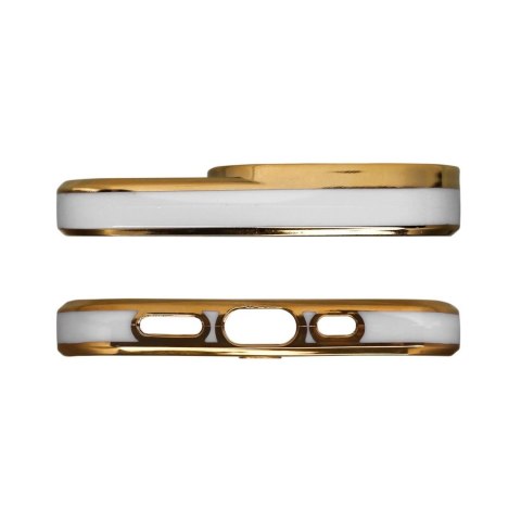 Fashion Case etui do Xiaomi Redmi Note 11 Pro żelowy pokrowiec ze złotą ramką biały Fashion Case etui do Xiaomi Redmi Note 11 Pro żelowy pokrowiec ze złotą ramką biały