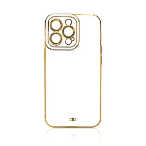 Fashion Case etui do Xiaomi Redmi Note 11 Pro żelowy pokrowiec ze złotą ramką biały Fashion Case etui do Xiaomi Redmi Note 11 Pro żelowy pokrowiec ze złotą ramką biały