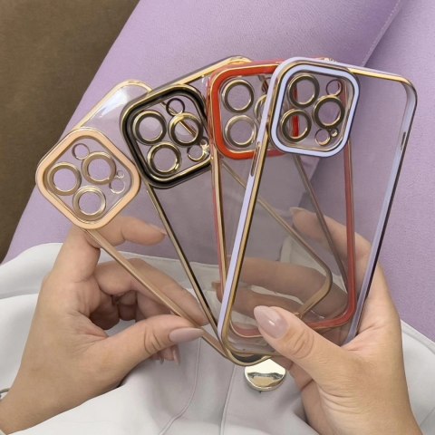 Fashion Case etui do Xiaomi Redmi Note 11 Pro żelowy pokrowiec ze złotą ramką biały Fashion Case etui do Xiaomi Redmi Note 11 Pro żelowy pokrowiec ze złotą ramką biały