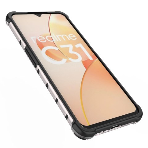 Honeycomb etui pancerny pokrowiec z żelową ramką Realme C31 przezroczysty Honeycomb etui pancerny pokrowiec z żelową ramką Realme C31 przezroczysty
