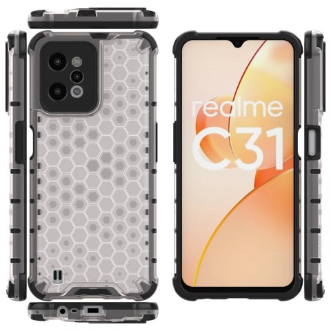 Honeycomb etui pancerny pokrowiec z żelową ramką Realme C31 przezroczysty Honeycomb etui pancerny pokrowiec z żelową ramką Realme C31 przezroczysty