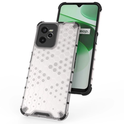 Honeycomb etui pancerny pokrowiec z żelową ramką Realme C35 przezroczysty Honeycomb etui pancerny pokrowiec z żelową ramką Realme C35 przezroczysty