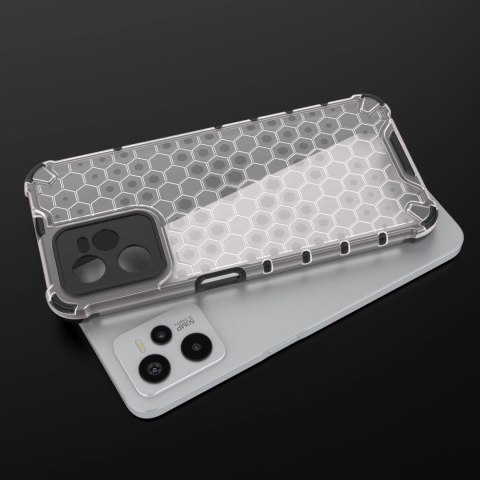 Honeycomb etui pancerny pokrowiec z żelową ramką Realme C35 przezroczysty Honeycomb etui pancerny pokrowiec z żelową ramką Realme C35 przezroczysty