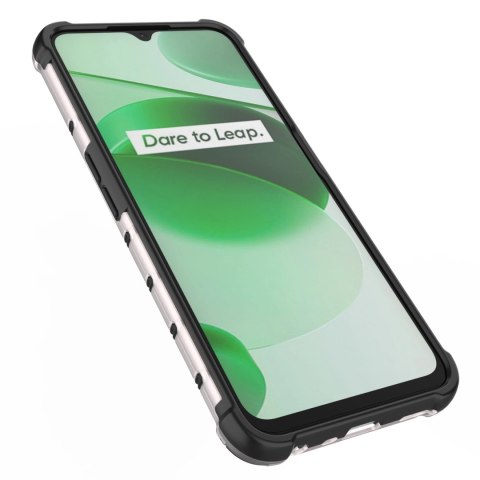 Honeycomb etui pancerny pokrowiec z żelową ramką Realme C35 przezroczysty Honeycomb etui pancerny pokrowiec z żelową ramką Realme C35 przezroczysty