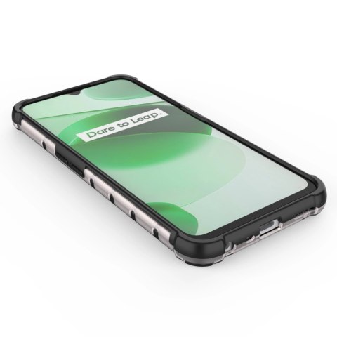Honeycomb etui pancerny pokrowiec z żelową ramką Realme C35 przezroczysty Honeycomb etui pancerny pokrowiec z żelową ramką Realme C35 przezroczysty