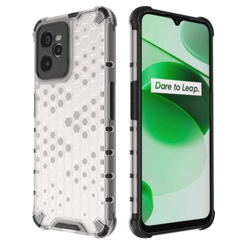 Honeycomb etui pancerny pokrowiec z żelową ramką Realme C35 przezroczysty Honeycomb etui pancerny pokrowiec z żelową ramką Realme C35 przezroczysty