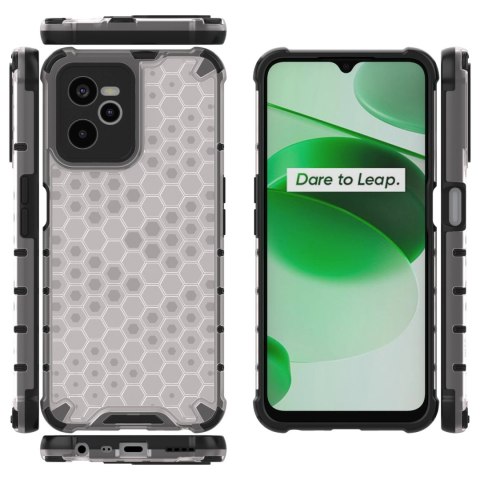Honeycomb etui pancerny pokrowiec z żelową ramką Realme C35 przezroczysty Honeycomb etui pancerny pokrowiec z żelową ramką Realme C35 przezroczysty