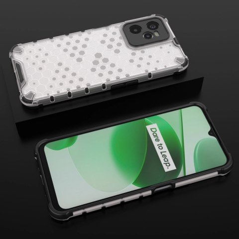 Honeycomb etui pancerny pokrowiec z żelową ramką Realme C35 przezroczysty Honeycomb etui pancerny pokrowiec z żelową ramką Realme C35 przezroczysty