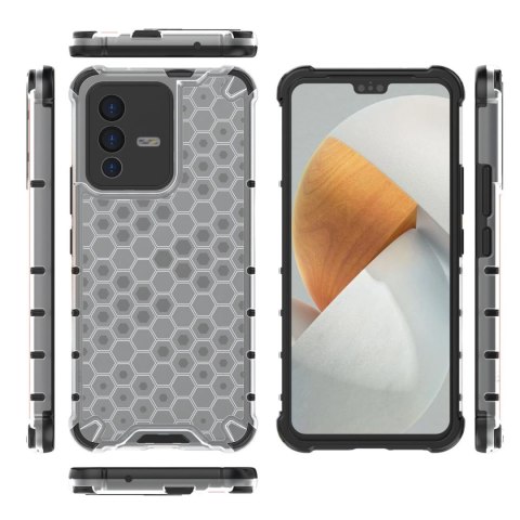 Honeycomb etui pancerny pokrowiec z żelową ramką Vivo V23 5G przezroczysty Honeycomb etui pancerny pokrowiec z żelową ramką Vivo V23 5G przezroczysty